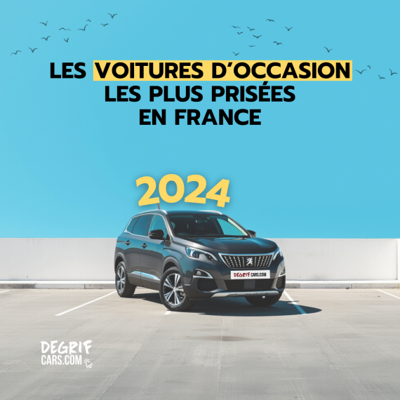 vue sur une voiture prise de face sur un parking, ciel bleu avec des oiseaux